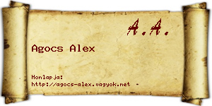 Agocs Alex névjegykártya