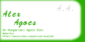 alex agocs business card